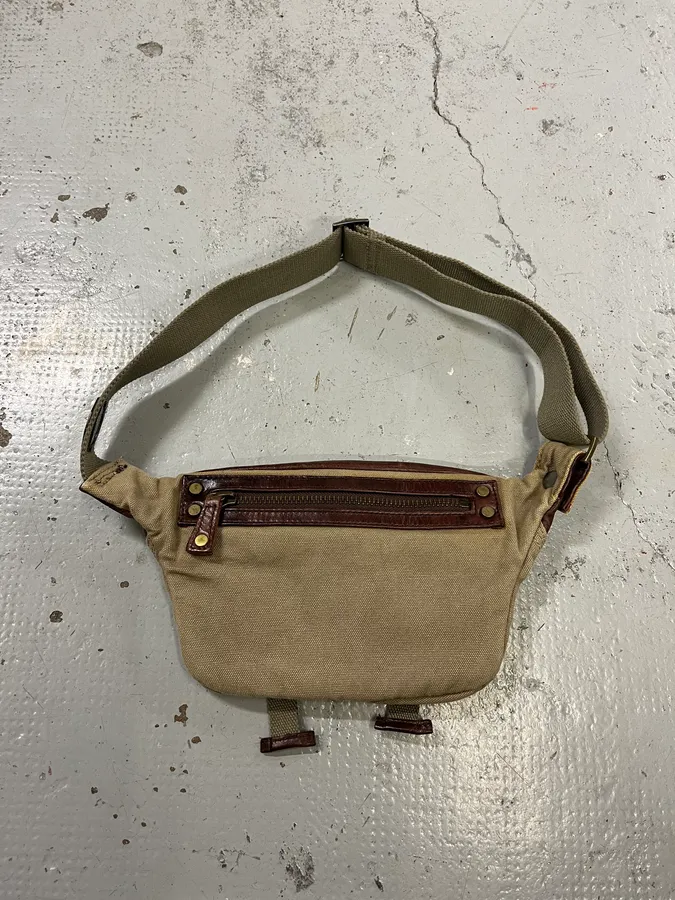 2000s Diesel Military Multi-Pocket Beige Waist Bag - Image 8