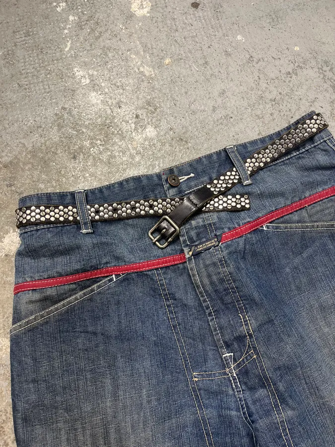 2000s Diesel Studded Black Leather Belt - Image 2