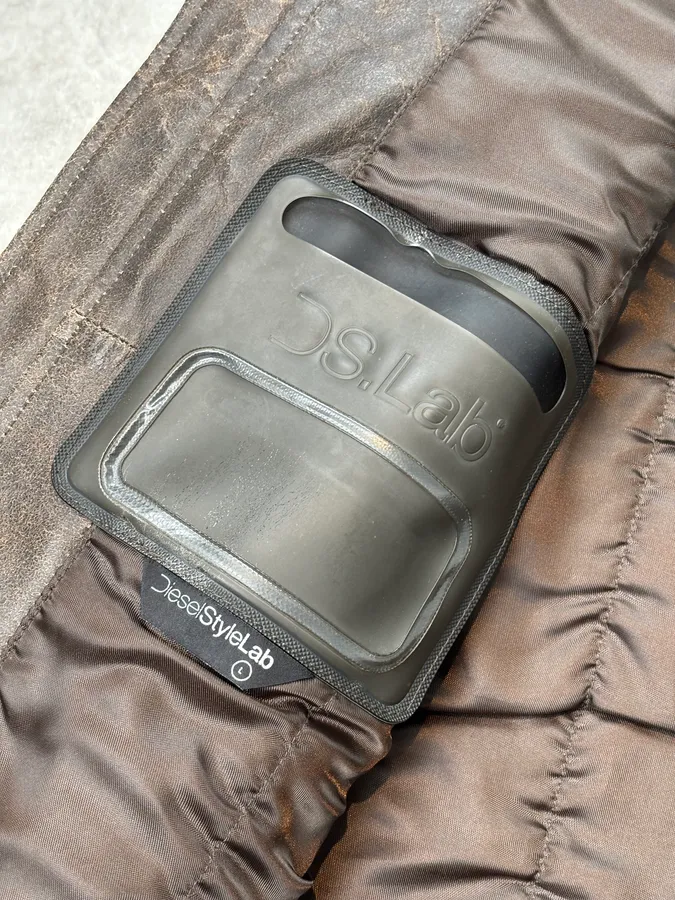 2000s Diesel Two Tone Brown Distressed Leather Jacket - Image 11
