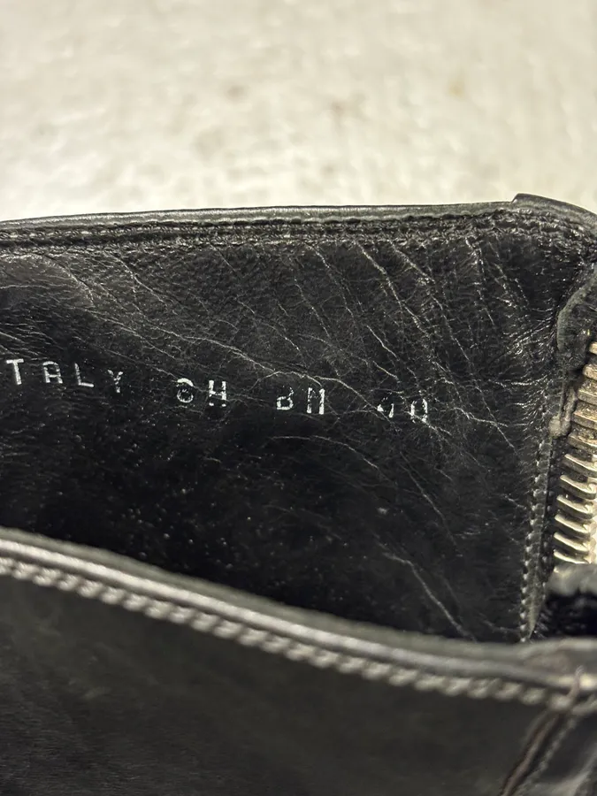 2000s Dior Backzip Black Leather Boots - Image 9