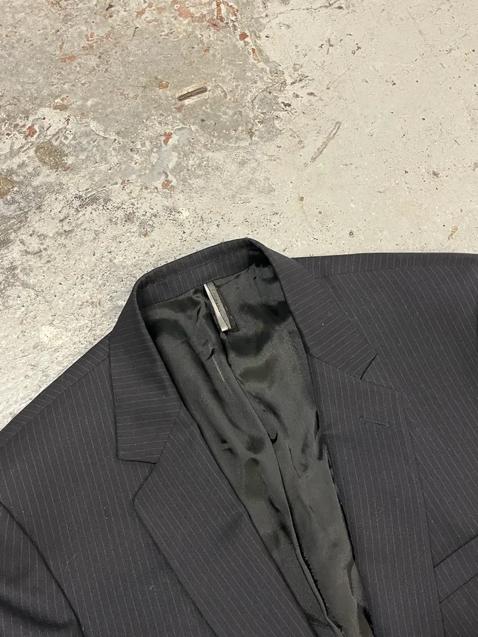 2000s Dior Black Striped Blazer - Image 4