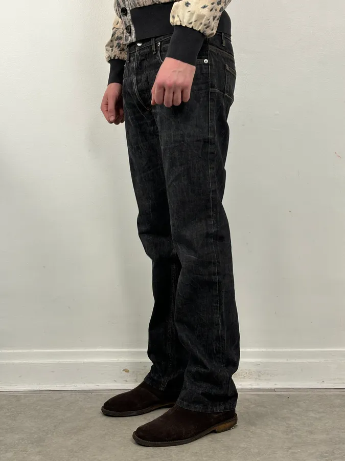2000s Dior Navy Faded Straight Denim Jeans - Image 4