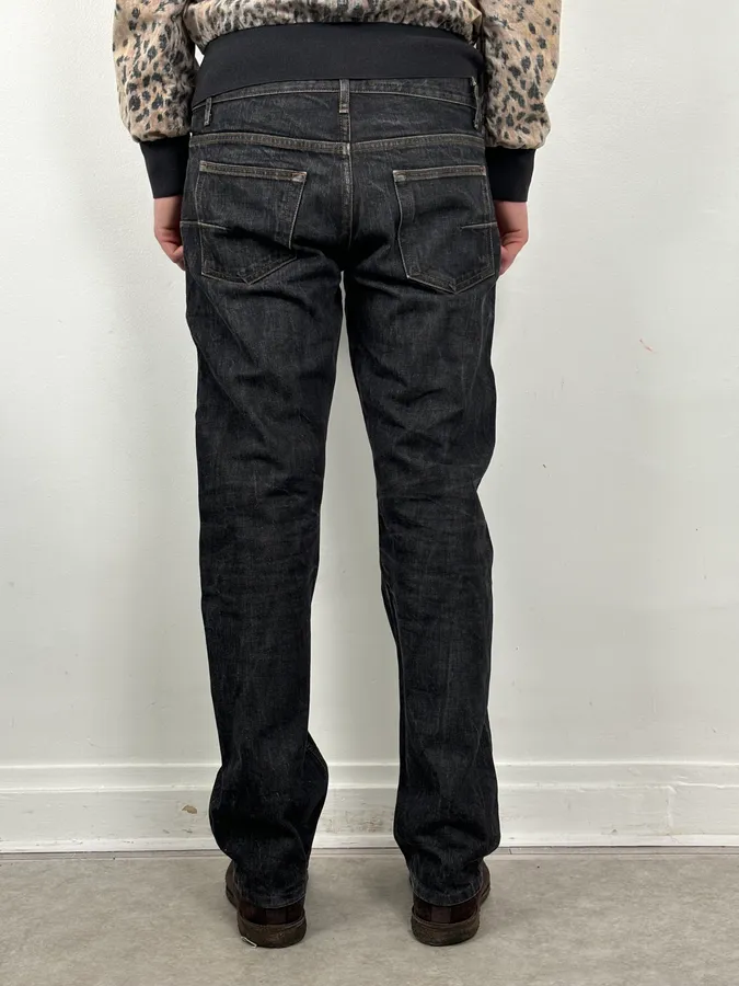 2000s Dior Navy Faded Straight Denim Jeans - Image 5