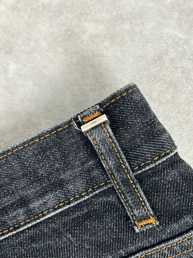2000s Dior Navy Faded Straight Denim Jeans - Image 9