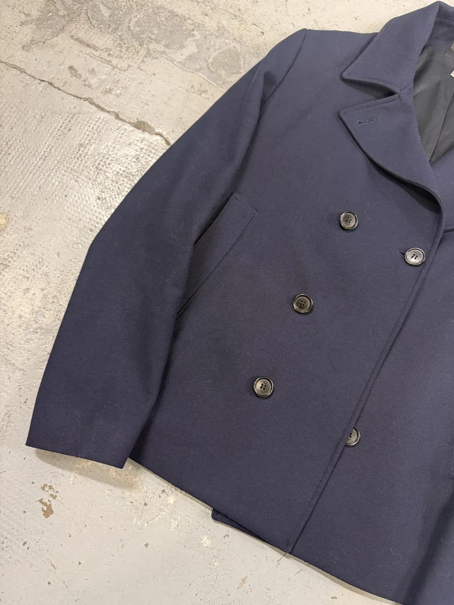 2000s Dior Navy Wool Classy Light Pea Coat - Image 6