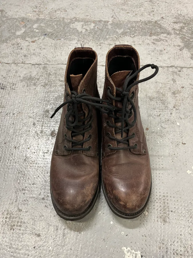2000s Dirk Bikkembergs Army Brown Leather Boots - Image 4