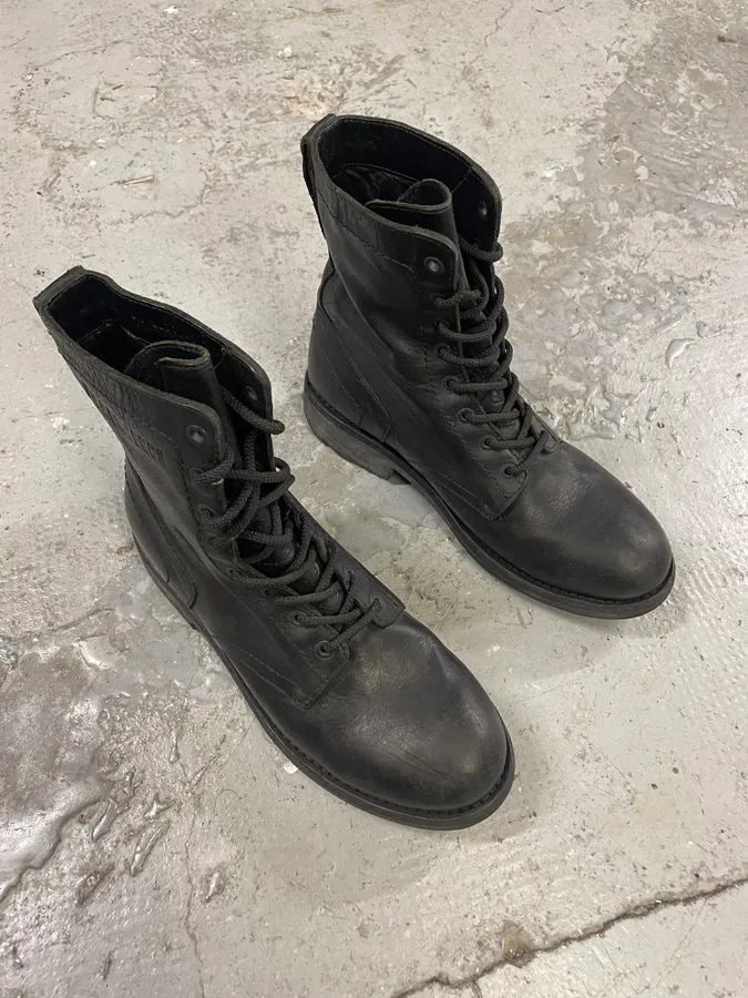 2000s Dirk Bikkembergs Black Leather High Boots - Image 4