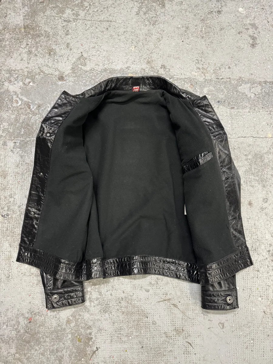 2000s Dirk Bikkembergs Black Leather Jacket - Image 4