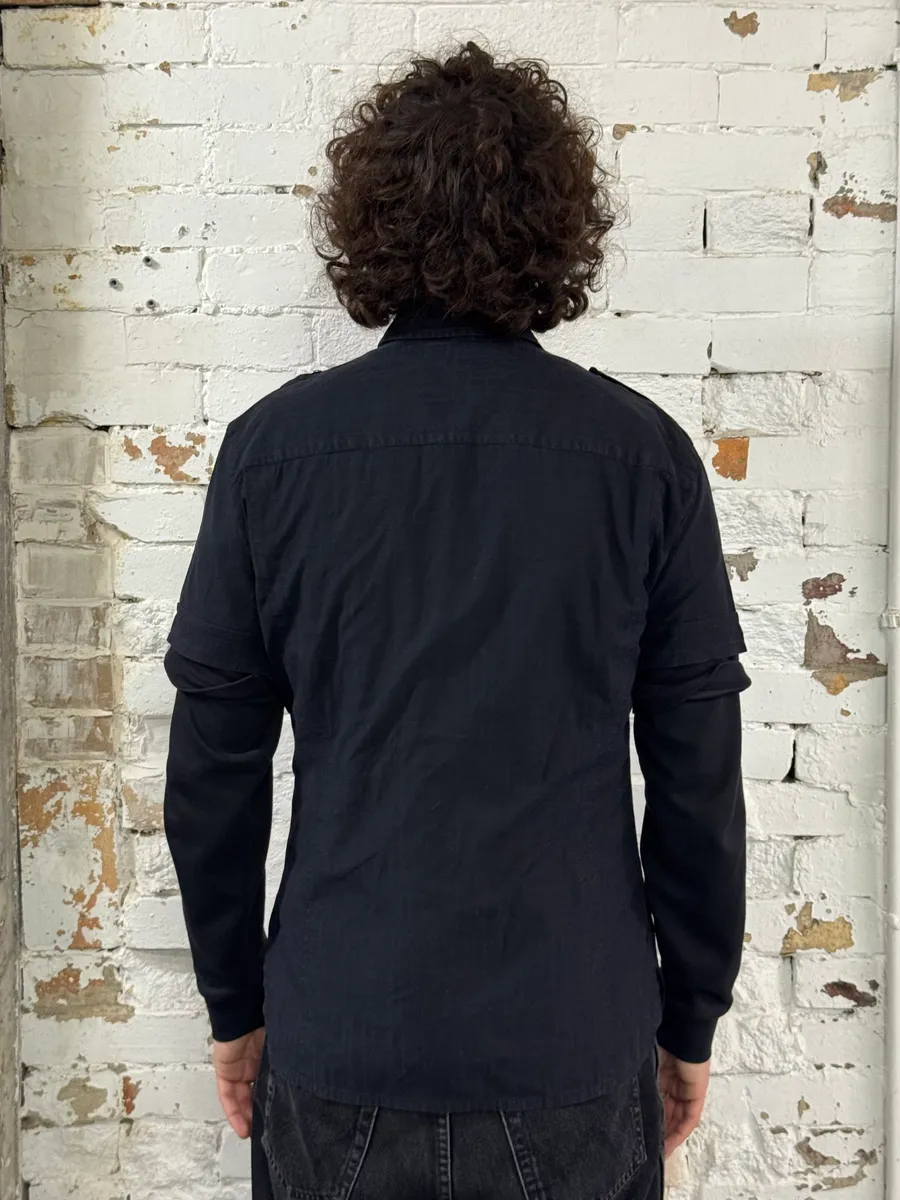 2000s Dirk Bikkembergs Black Short Sleeves Cargo Shirt - Image 3