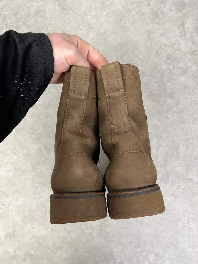 2000s Dirk Bikkembergs Brown Suede Leather Boots - Image 5