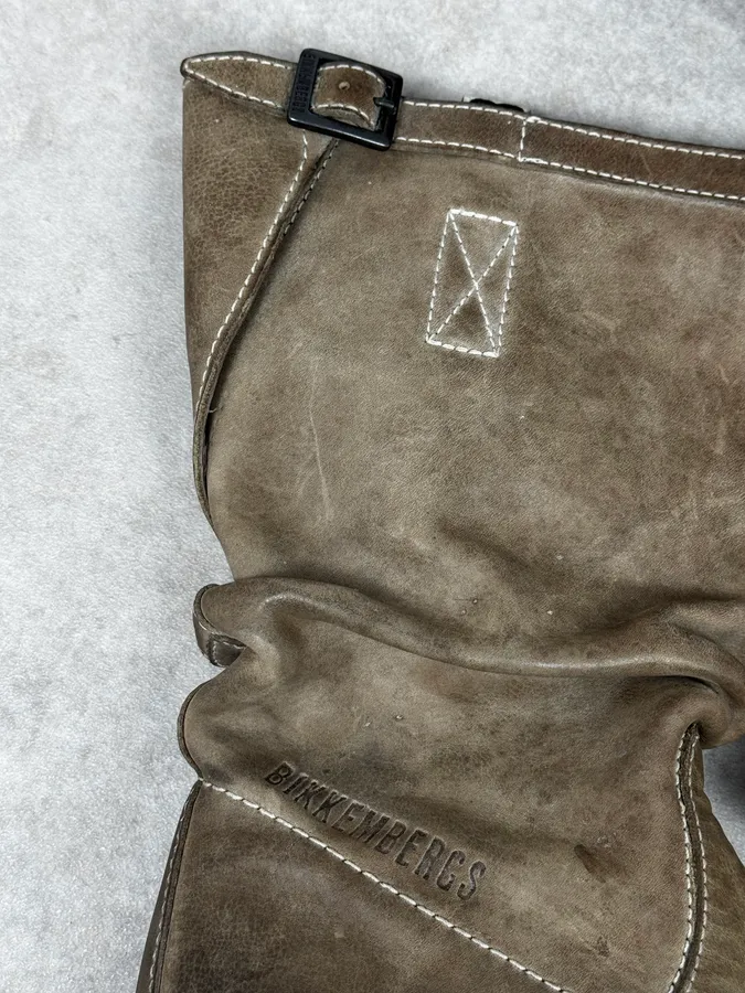 2000s Dirk Bikkembergs Eroded Grey Brown Leather Ankle Boots - Image 6