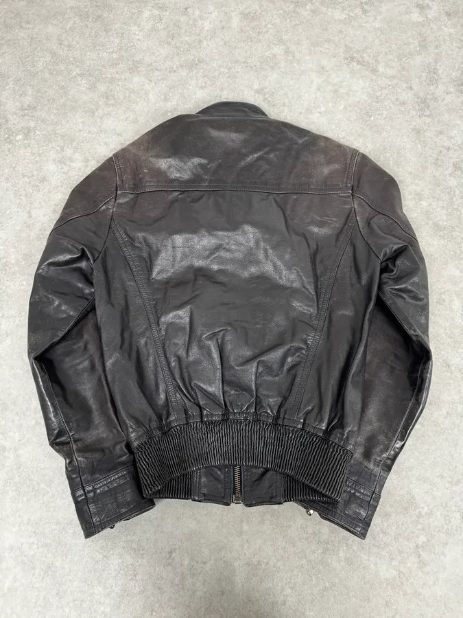 2000s Dirk Bikkembergs Minimalist Black Leather Jacket - Image 4