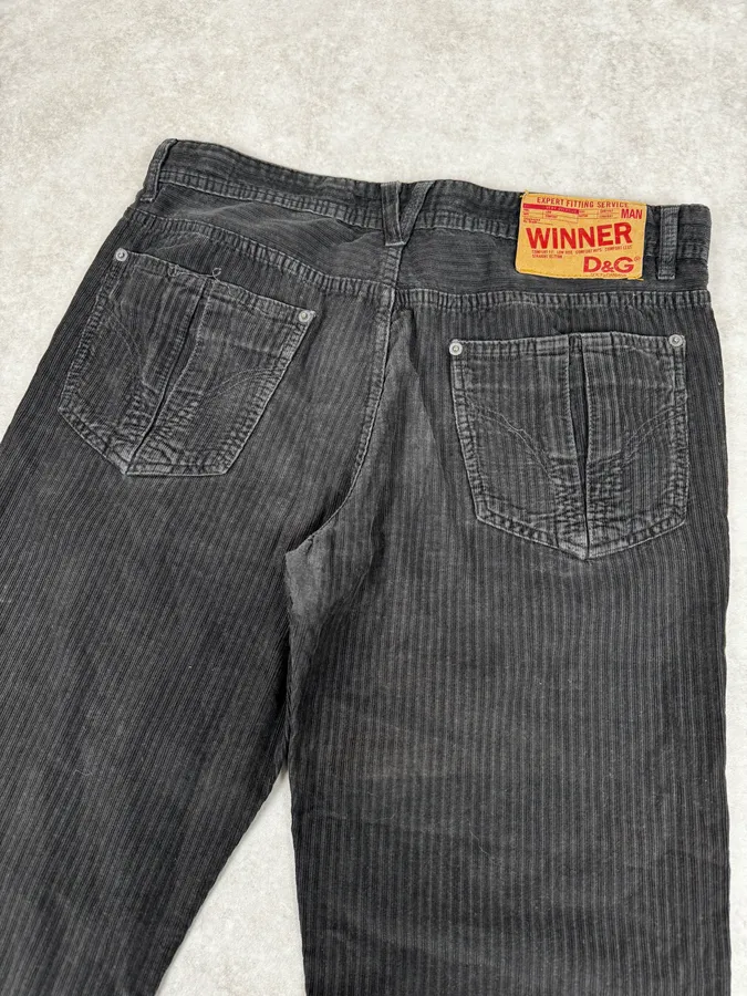 2000s Dolce & Gabanna Black Striped Relaxed Pants - Image 7