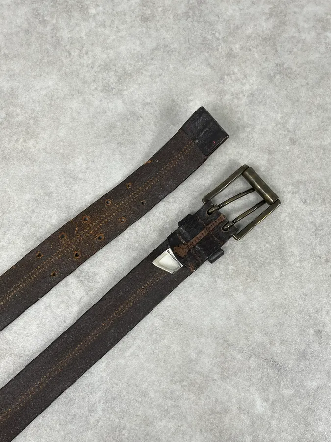 2000s Dolce & Gabbana Archive Brown Leather Belt - Image 4