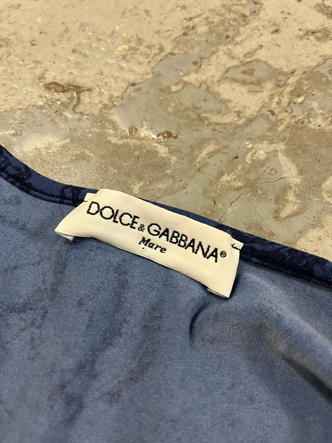 2000s Dolce & Gabbana Astrology Ancient Blue T-Shirt - Image 7