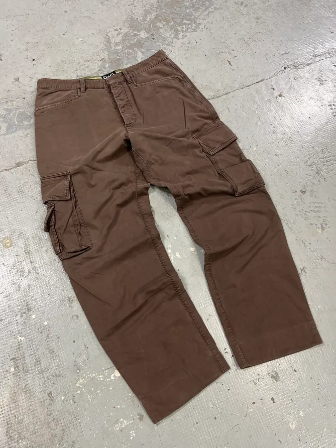 2000s Dolce & Gabbana Baggy Brown Cargo Pants - Image 3