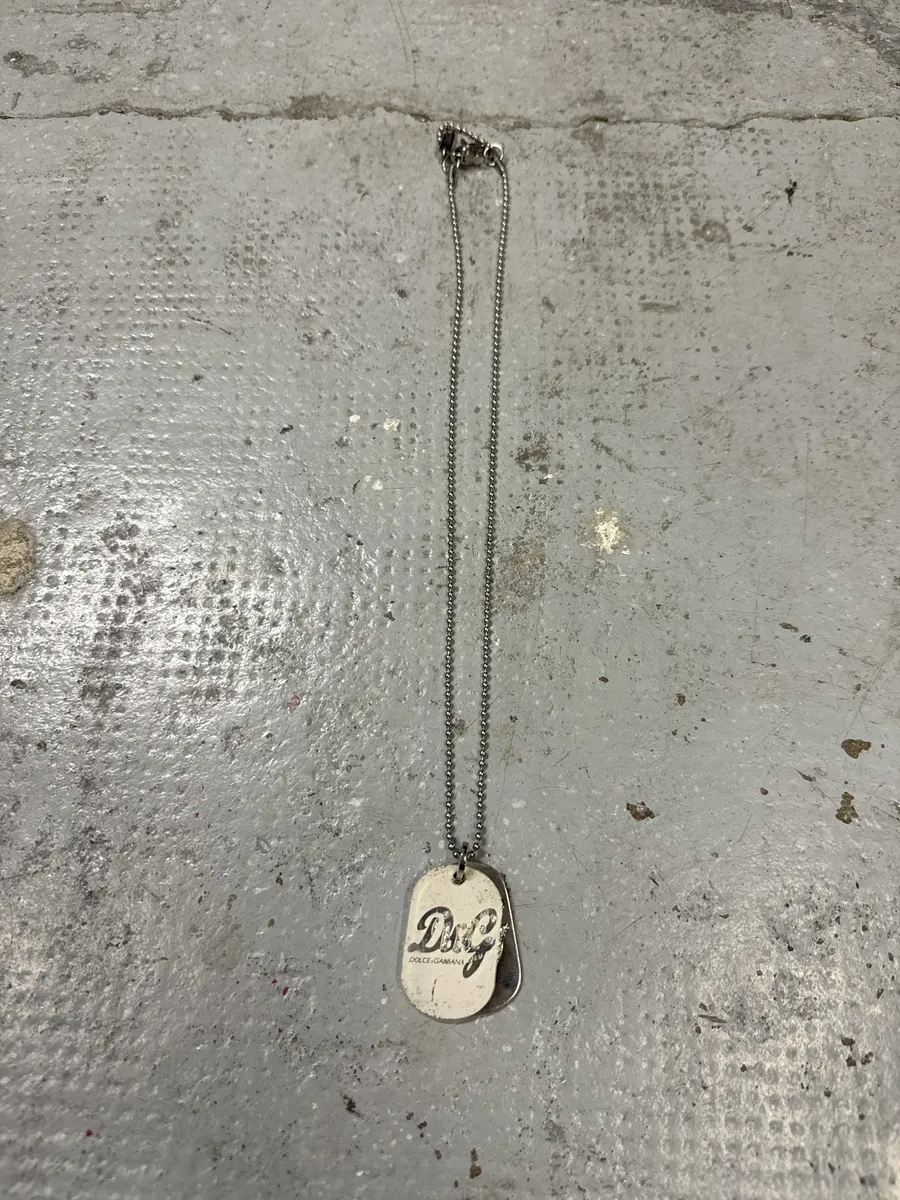 2000s Dolce & Gabbana Ball Chain Dog Tags Necklace - Image 3