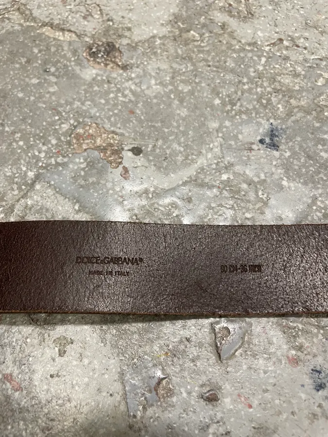 2000s Dolce & Gabbana Baroque Golden Buckle Leather Belt - Image 10