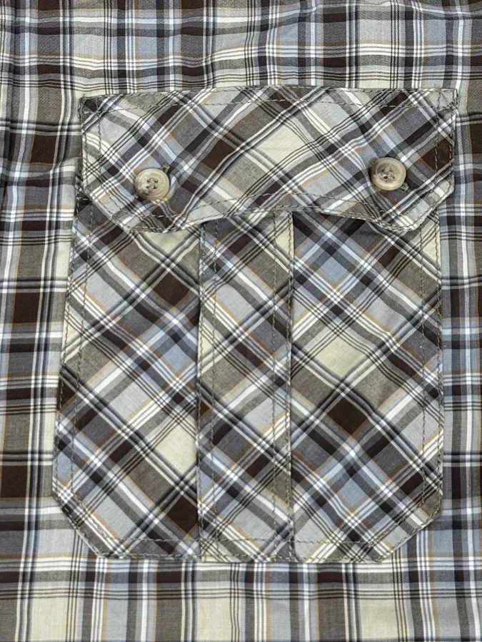 2000s Dolce & Gabbana Beige Cargo Checkered Shirt - Image 8