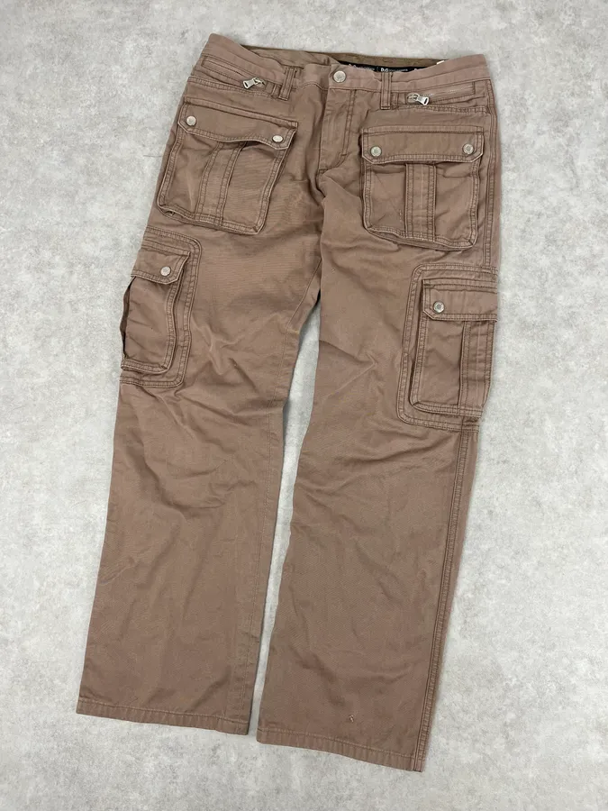 2000s Dolce & Gabbana Beige Cargo Pants - Image 6