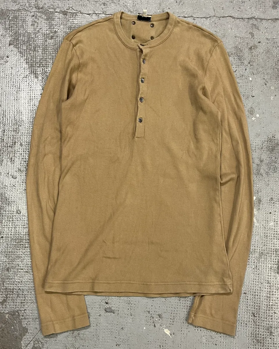 2000s Dolce & Gabbana Beige Henley Longsleeves