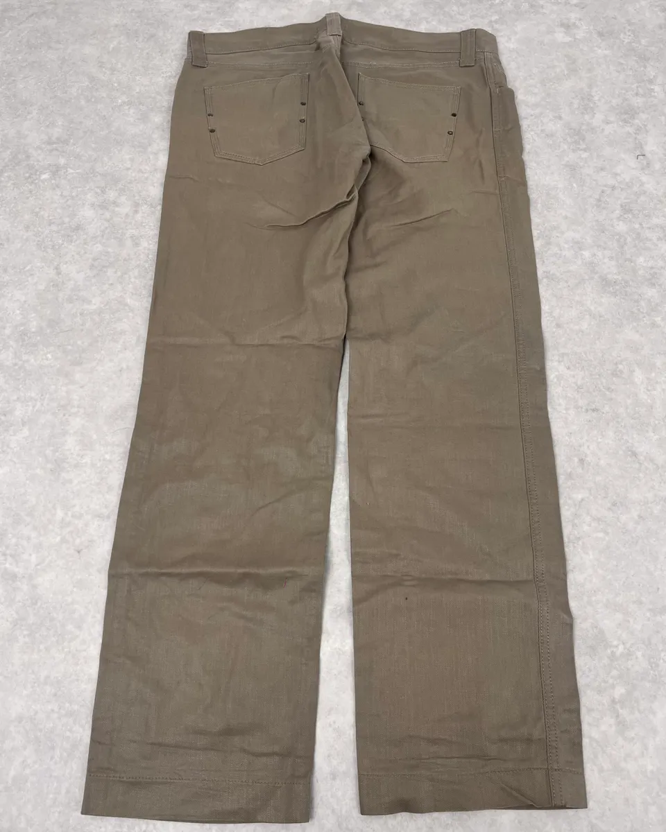 2000s Dolce & Gabbana Beige Waxed Pants - Image 9