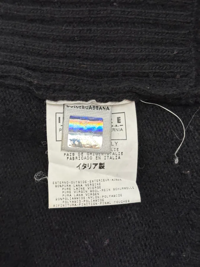 2000s Dolce & Gabbana Black Asymmetrical Zip Wool Sweater - Image 11