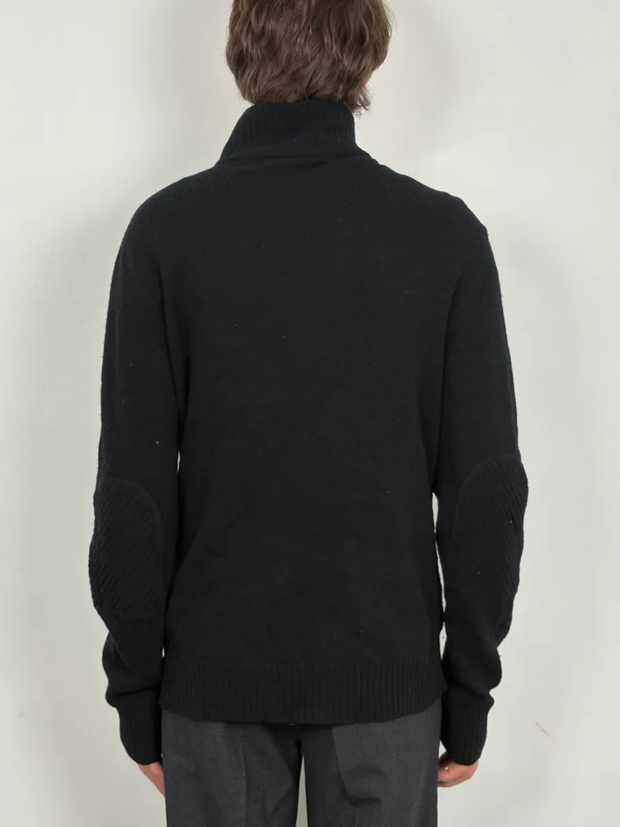 2000s Dolce & Gabbana Black Asymmetrical Zip Wool Sweater - Image 3