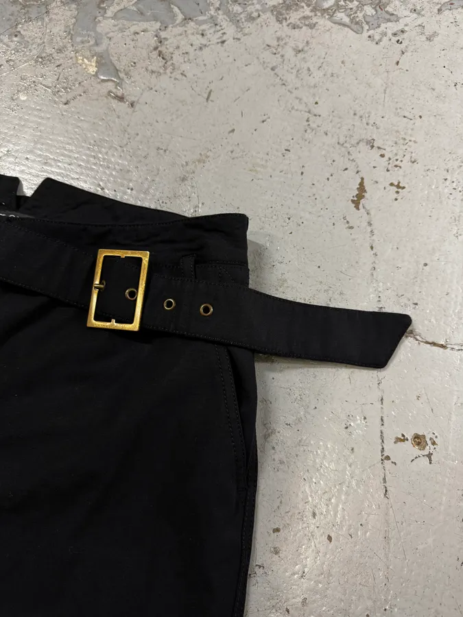 2000s Dolce & Gabbana Black Classy Bronze Belted Pants - Image 8