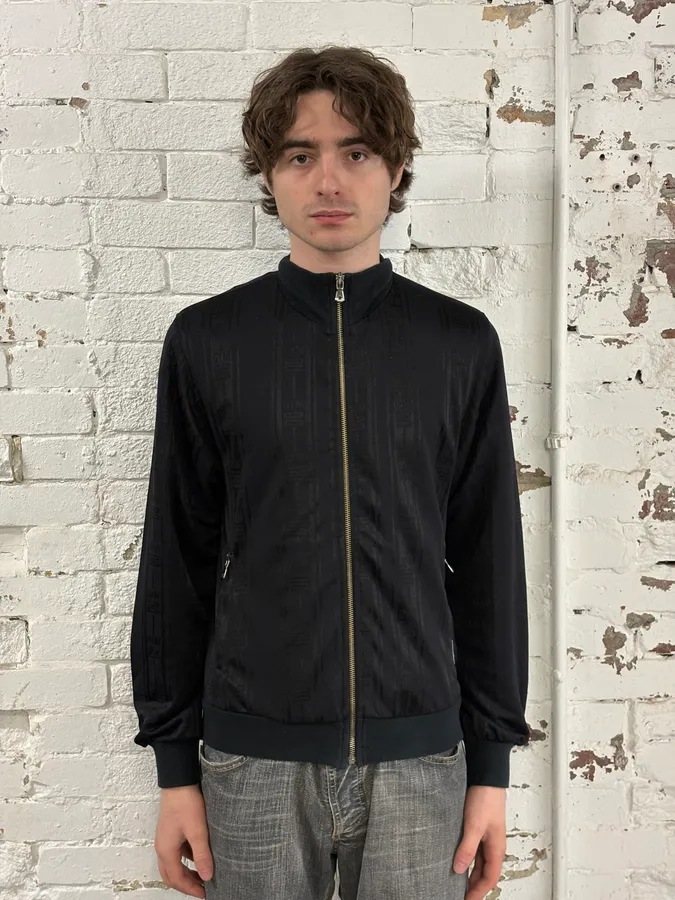 2000s Dolce & Gabbana Black Cotton Zip-up Lined Sweater - Image 2