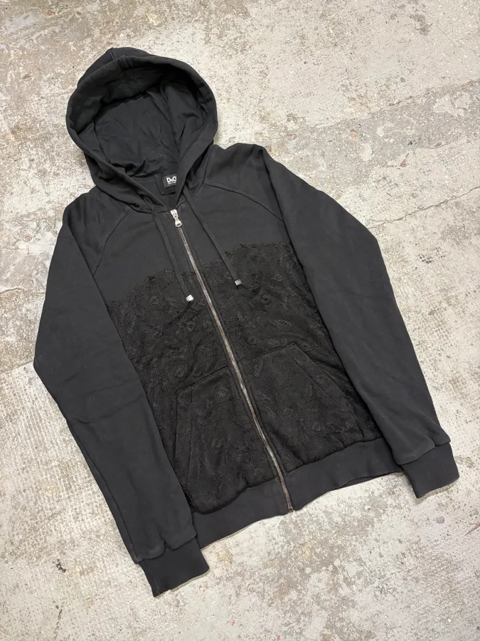 2000s Dolce & Gabbana Black Cozy Zip-up Sweatshirt - Image 4