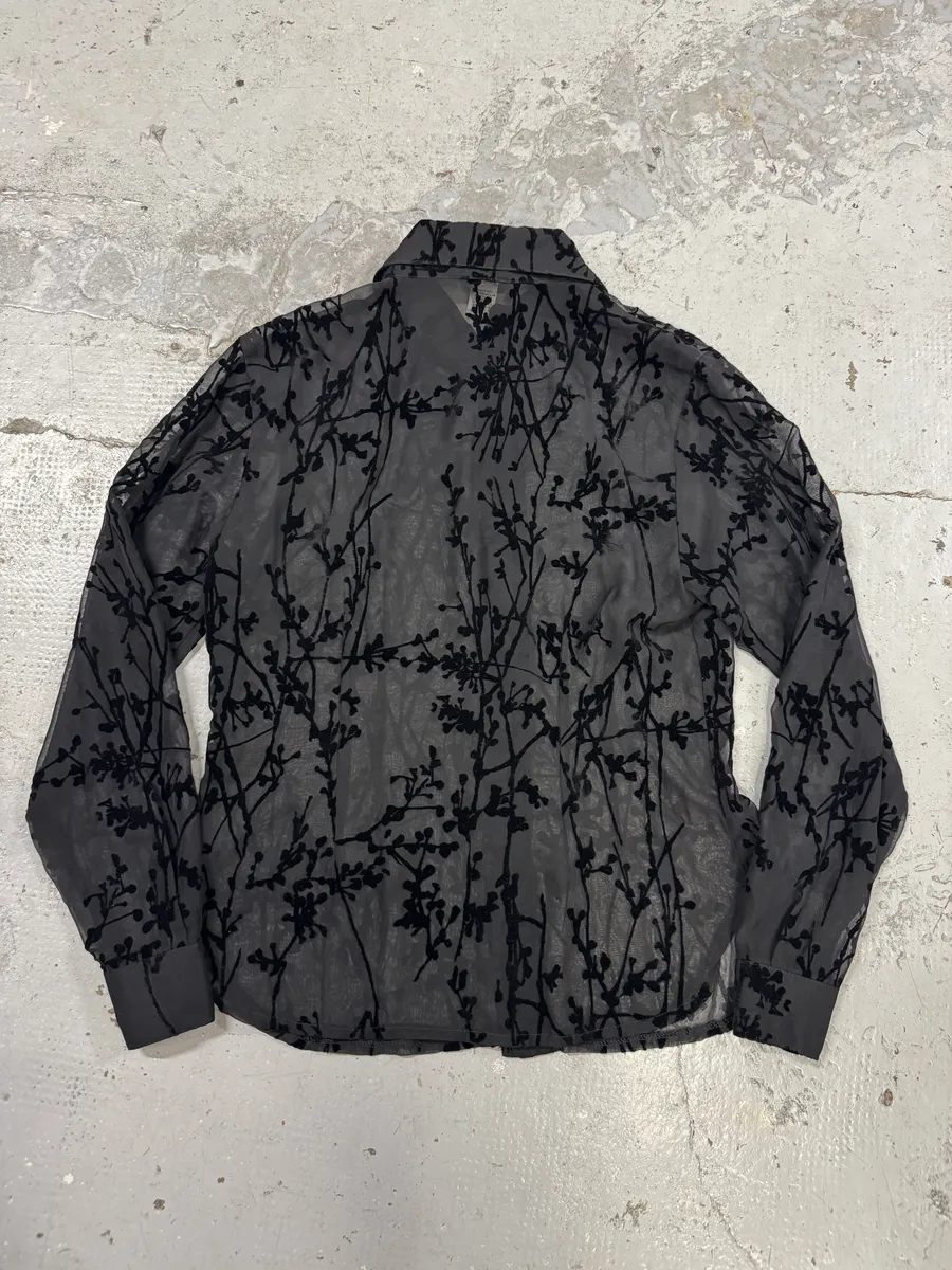 2000s Dolce & Gabbana Black Embroidered Transparent Shirt - Image 5