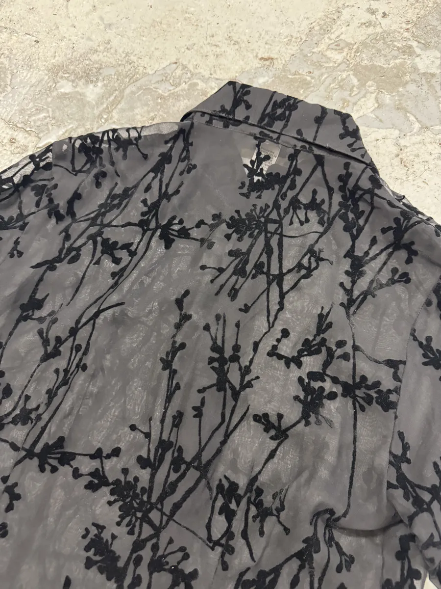 2000s Dolce & Gabbana Black Embroidered Transparent Shirt - Image 7