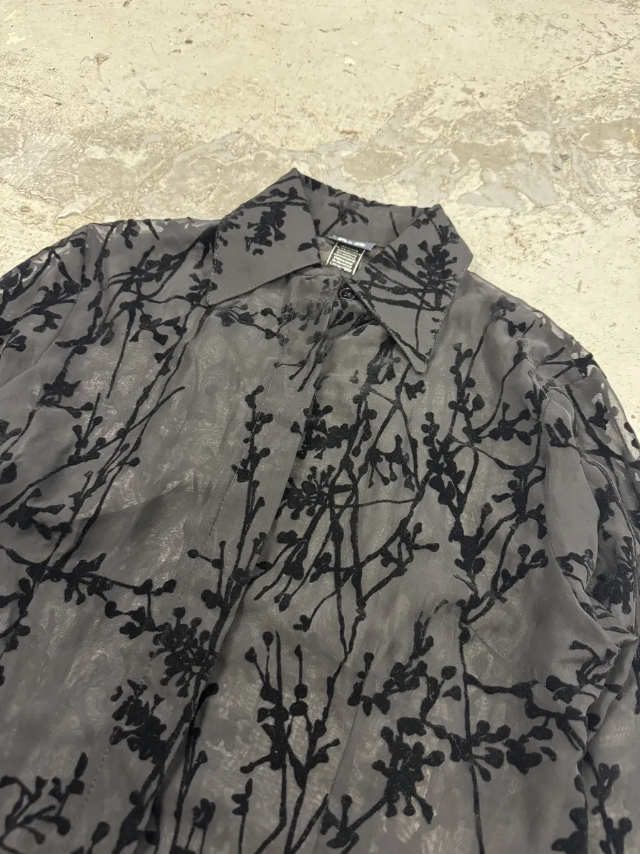 2000s Dolce & Gabbana Black Embroidered Transparent Shirt - Image 8