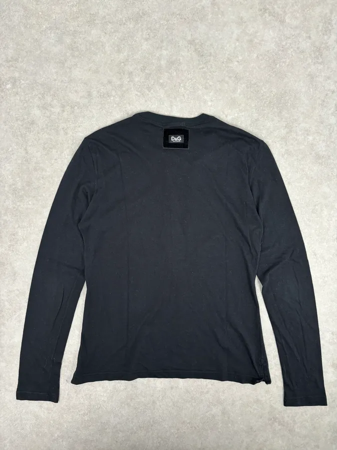2000s Dolce & Gabbana Black Henley Knit Longsleeve - Image 5