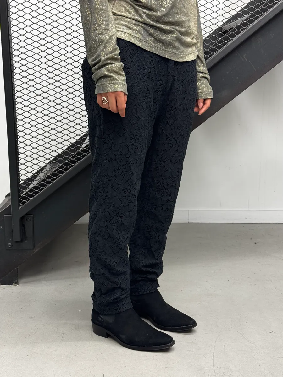 2000s Dolce & Gabbana Black Lace Pants - Image 2