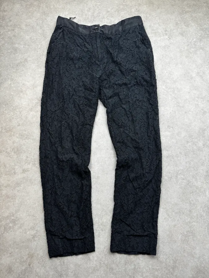 2000s Dolce & Gabbana Black Lace Pants - Image 4