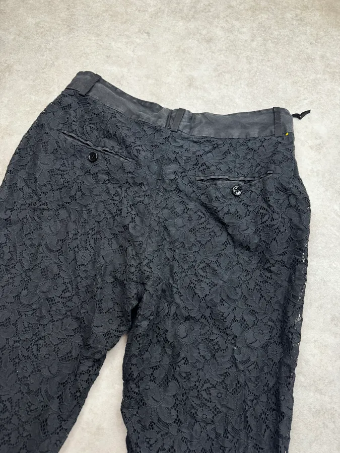 2000s Dolce & Gabbana Black Lace Pants - Image 7