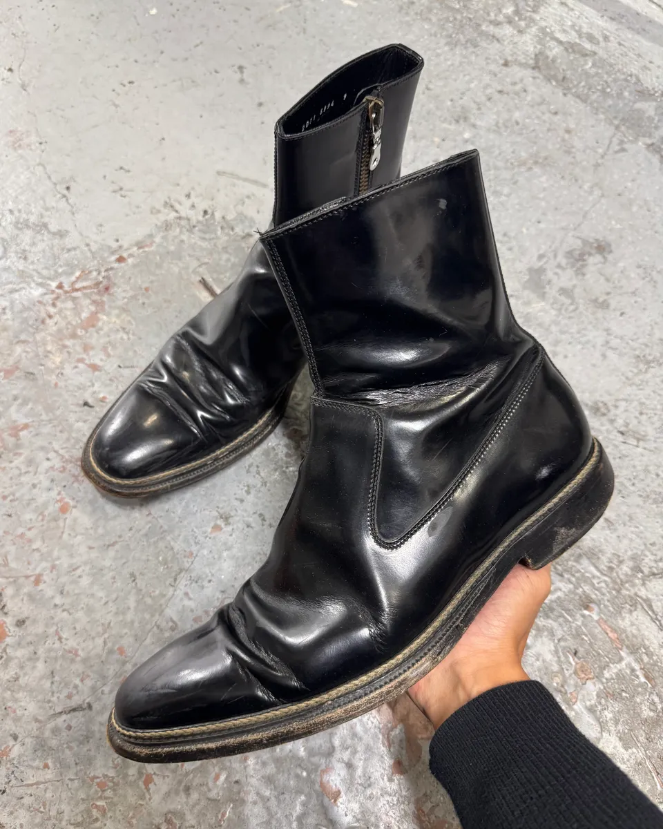 2000s Dolce & Gabbana Black Leather Ankle Boots