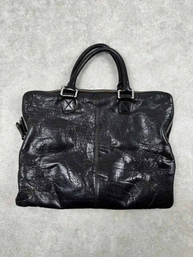 2000s Dolce & Gabbana Black Leather Handle Bag - Image 4