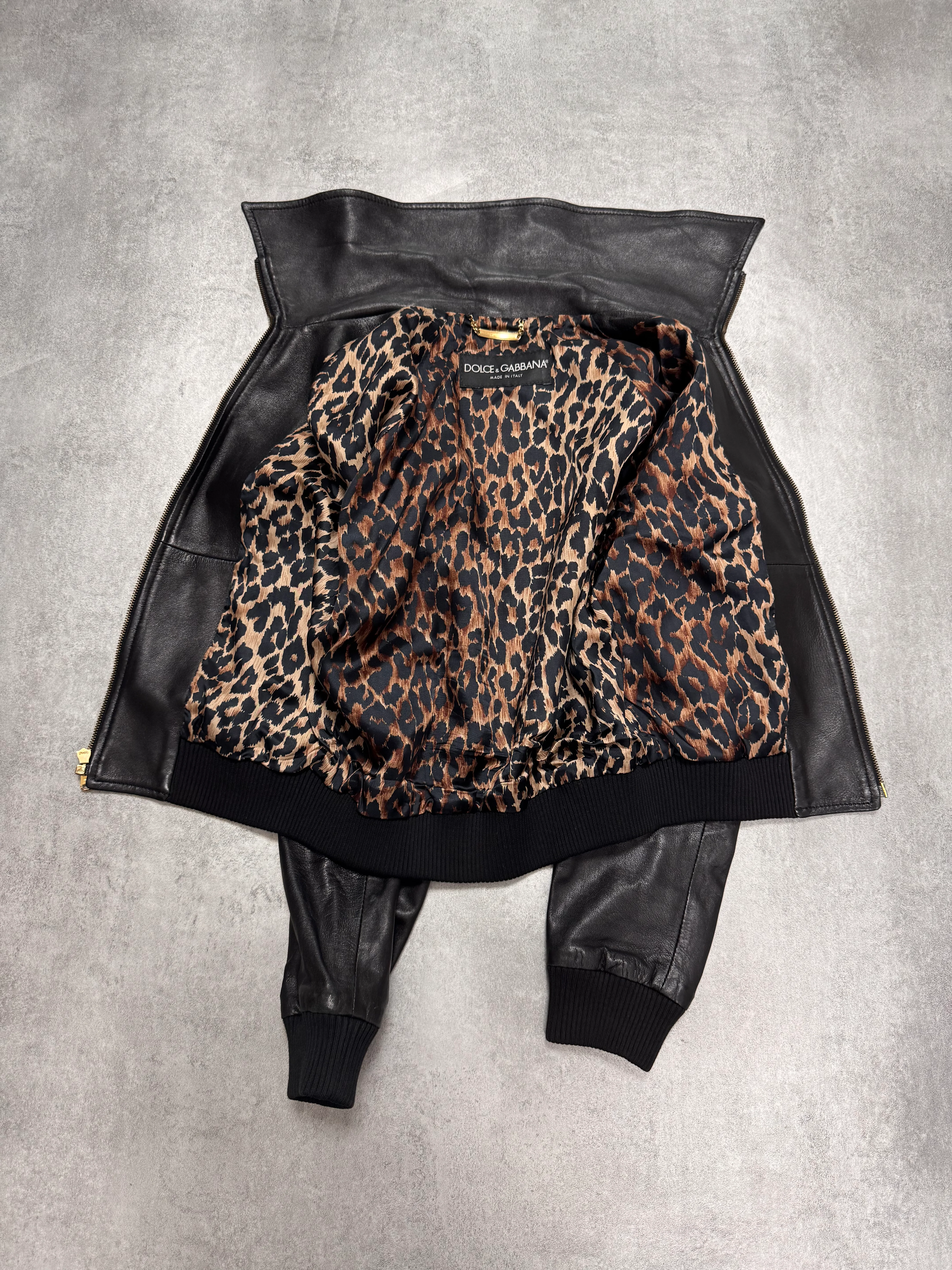 2000s Dolce & Gabbana Black Leather Jacket - Image 3