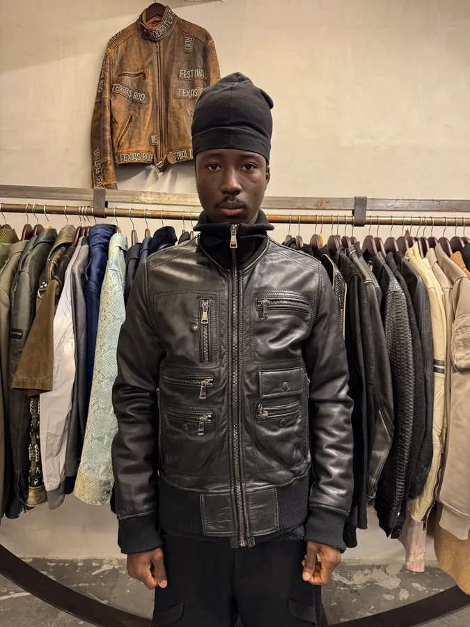 2000s Dolce & Gabbana Black Leather Multi-Zip Jacket - Image 2
