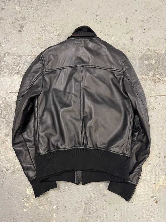 2000s Dolce & Gabbana Black Leather Multi-Zip Jacket - Image 5