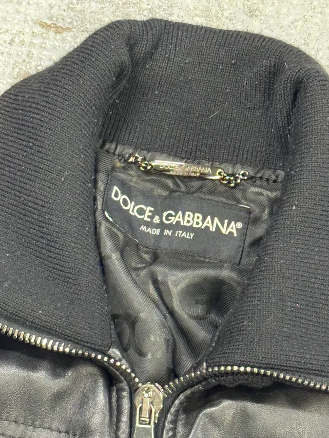 2000s Dolce & Gabbana Black Leather Multi-Zip Jacket - Image 8