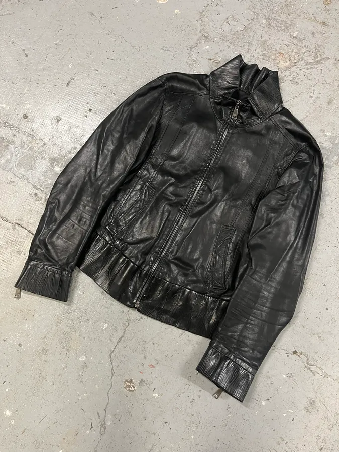 2000s Dolce & Gabbana Black Leather Premium Jacket - Image 4