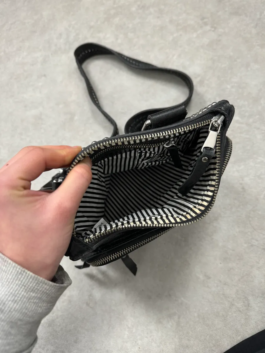 2000s Dolce & Gabbana Black Leather Rock Studded Shoulder Bag - Image 7