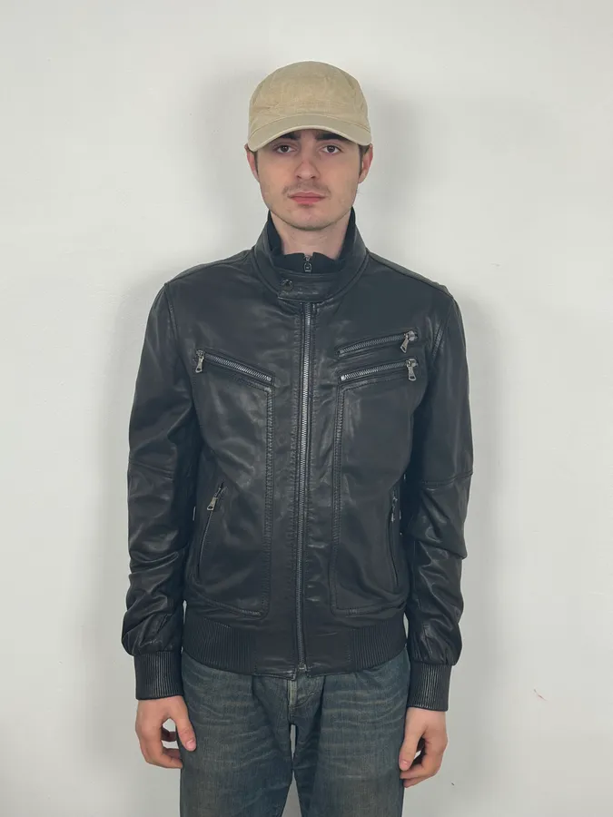 2000s Dolce & Gabbana Black  Multi-Zip Leather Jacket - Image 2