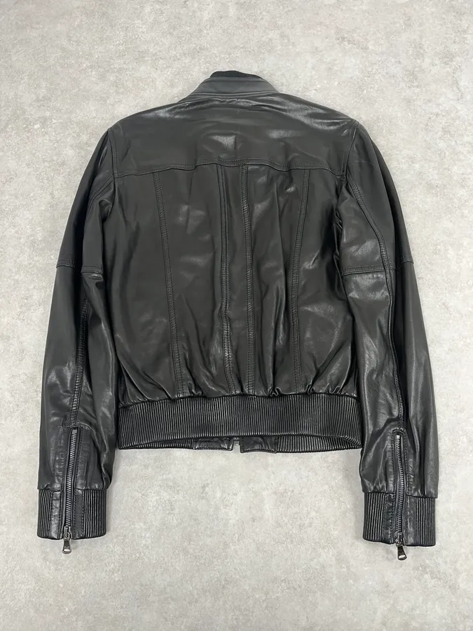 2000s Dolce & Gabbana Black  Multi-Zip Leather Jacket - Image 6