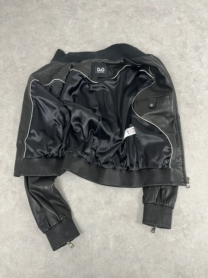 2000s Dolce & Gabbana Black  Multi-Zip Leather Jacket - Image 9