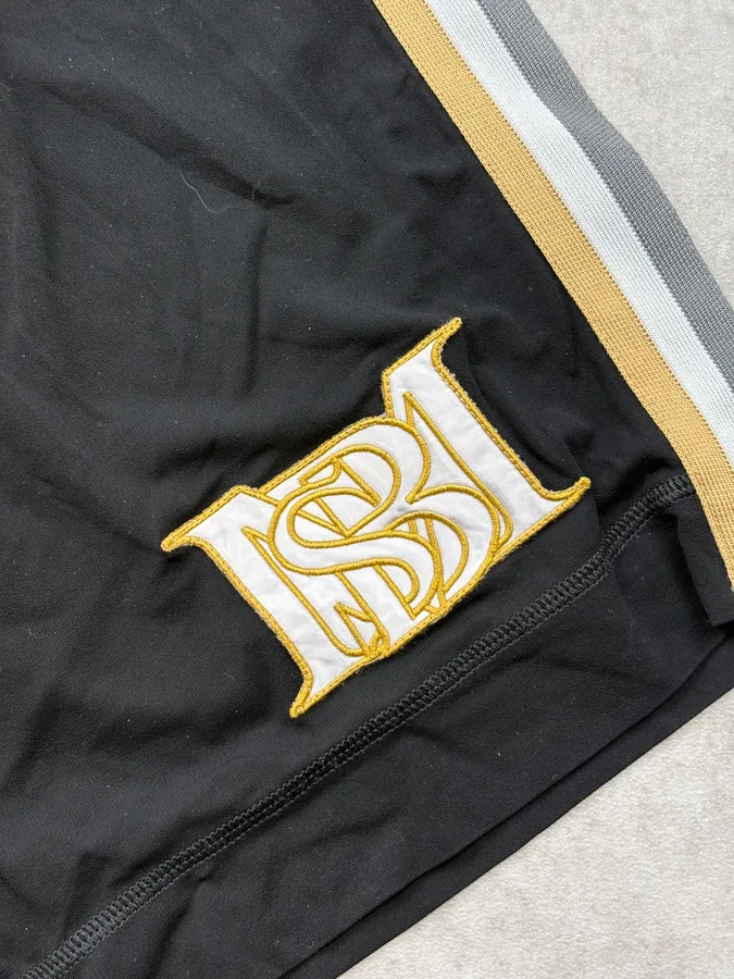 2000s Dolce & Gabbana Black Nylon Logo Striped Shorts - Image 7